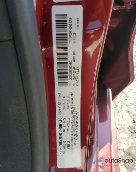 2015 Chrysler 200 C из США, поврежденный, VIN 1C3CCCEG9FN610653